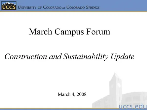 March Campus Forum