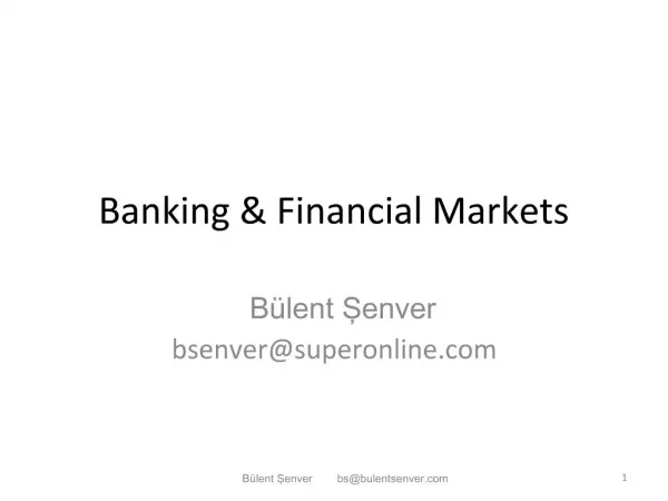 Banking Financial Markets
