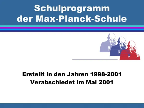 Schulprogramm der Max-Planck-Schule