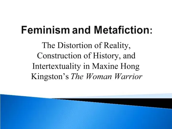 Feminism and Metafiction: