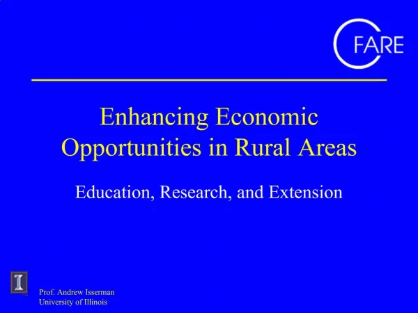 Enhancing Economic Opportunities in Rural Areas