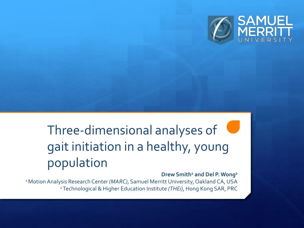 three dimensional analyses of gait initiation in a healthy young population