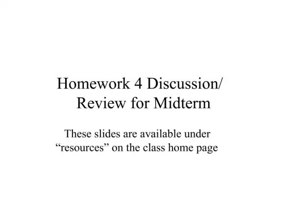 Homework 4 Discussion
