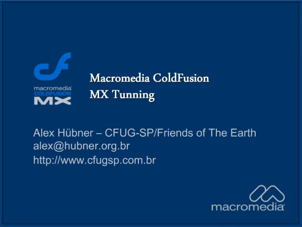 Macromedia ColdFusion MX Tunning