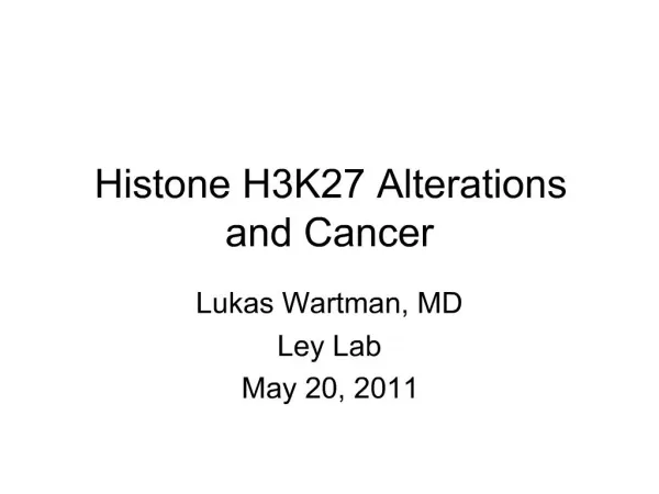 Histone H3K27 Alterations and Cancer
