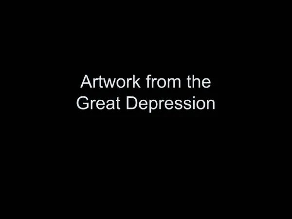 Artwork from the Great Depression