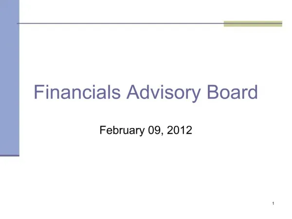 Financials Advisory Board
