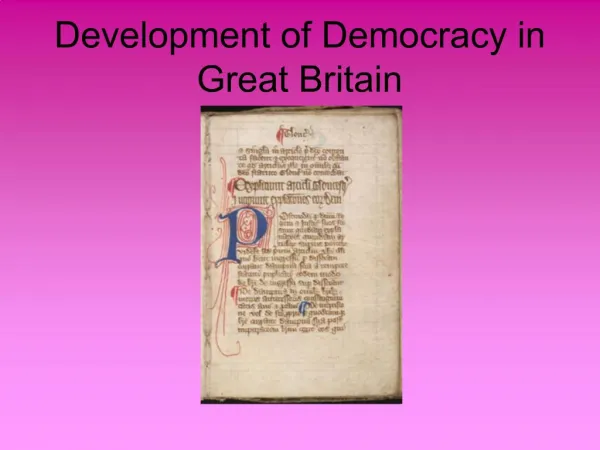 Development of Democracy in Great Britain