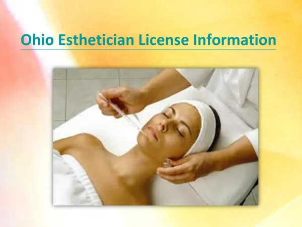 Ohio Esthetician License Information