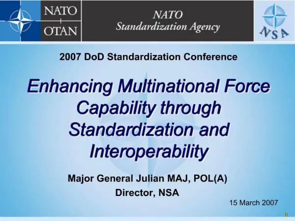 Enhancing Multinational Force Capability through Standardization and Interoperability