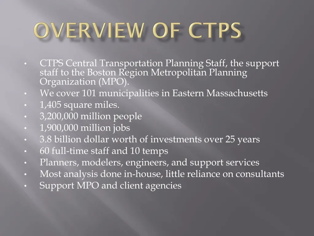 overview of ctps