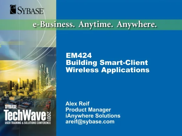 EM424 Building Smart-Client Wireless Applications