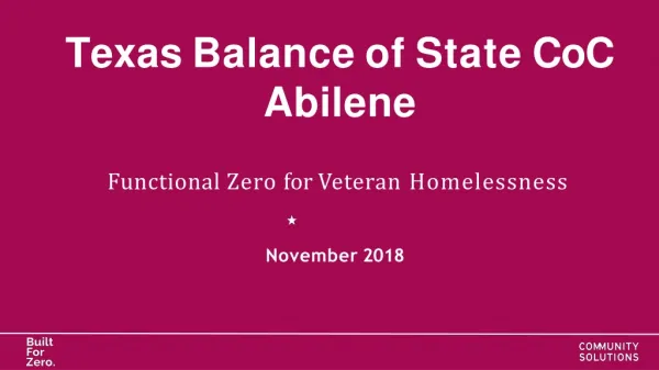Texas Balance of State CoC Abilene