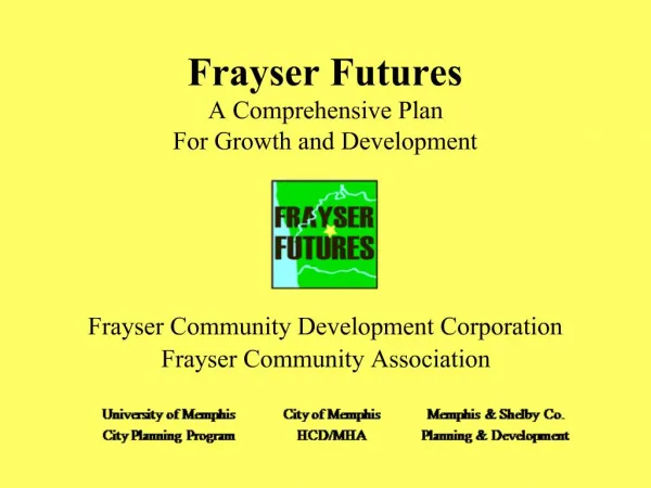 Frayser Futures A Comprehensive Plan For Growth and Development