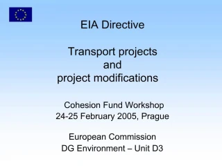 EIA Directive Transport projects and project modifications Cohesion Fund Workshop 24-25 February 2005, Prague Euro