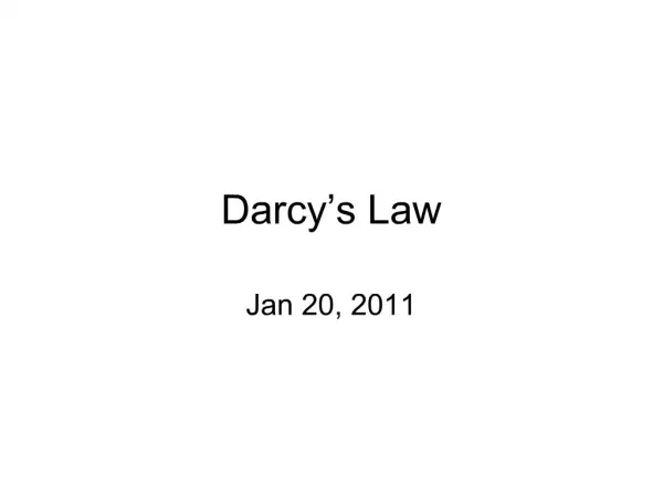 Darcy s Law