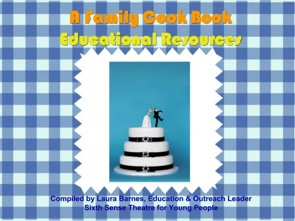 A Family Cook Book Educational Resources