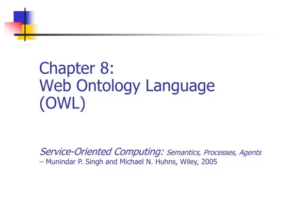 Chapter 8: Web Ontology Language (OWL)