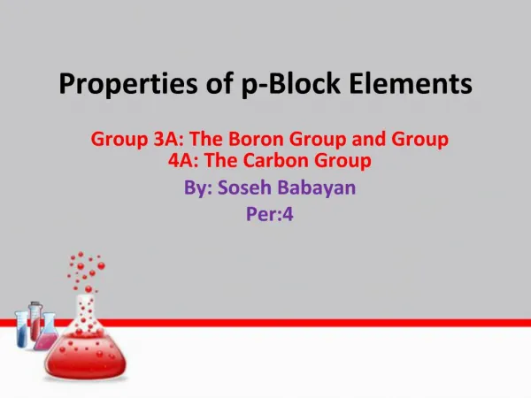 Properties of p-Block Elements
