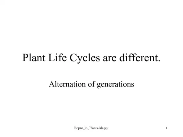 Plant Life Cycles are different.