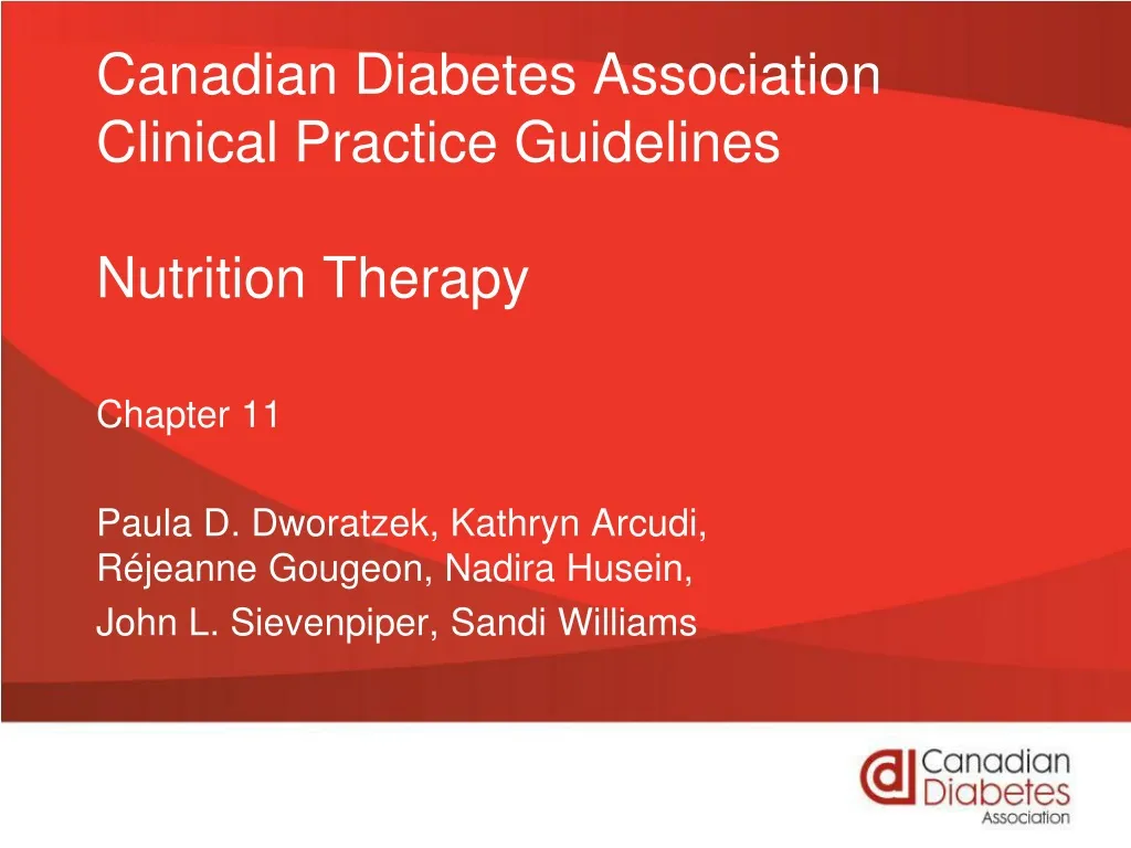canadian diabetes association clinical practice guidelines nutrition therapy