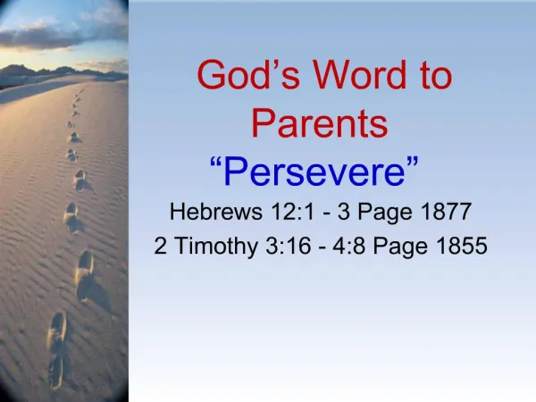 God s Word to Parents Persevere
