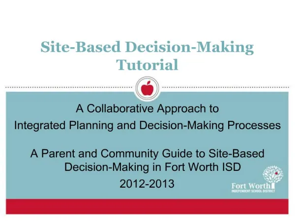Site-Based Decision-Making Tutorial