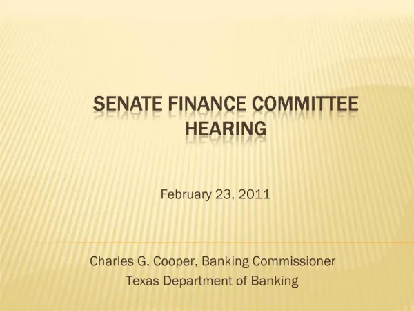 Senate Finance Committee HEARING