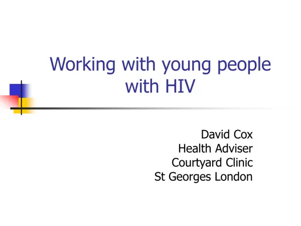 Working with young people with HIV