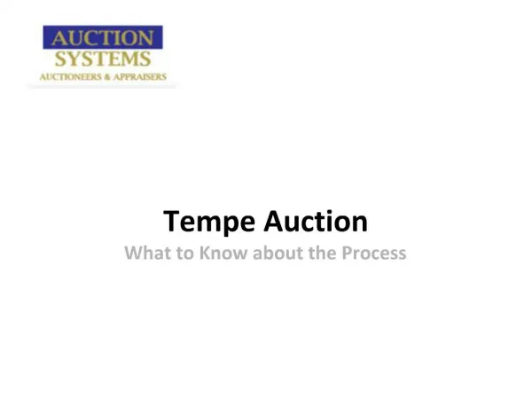 Tempe Auction: What to Know about the Process