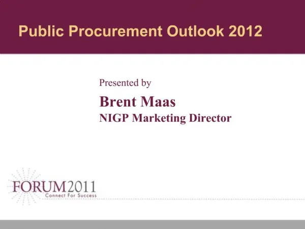 Public Procurement Outlook 2012