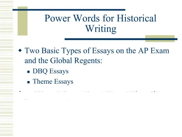 Power Words for Historical Writing