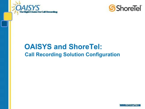 OAISYS and ShoreTel: