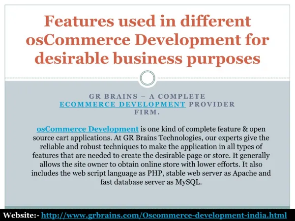 osCommerce Development for desirable business purposes