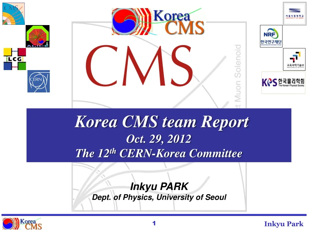 korea cms team report oct 29 2012 the 12 th cern korea committee
