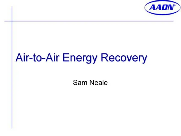 Air-to-Air Energy Recovery