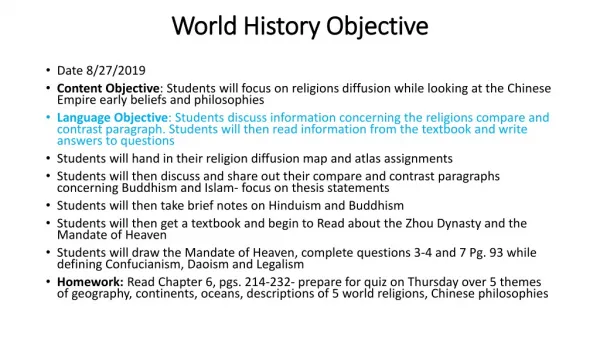 World History Objective