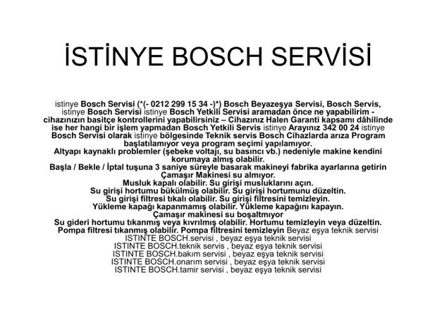 Bosch Servis istinye ≽( 212 299 15 34 )⋞ Bosch Servisi Pek ç