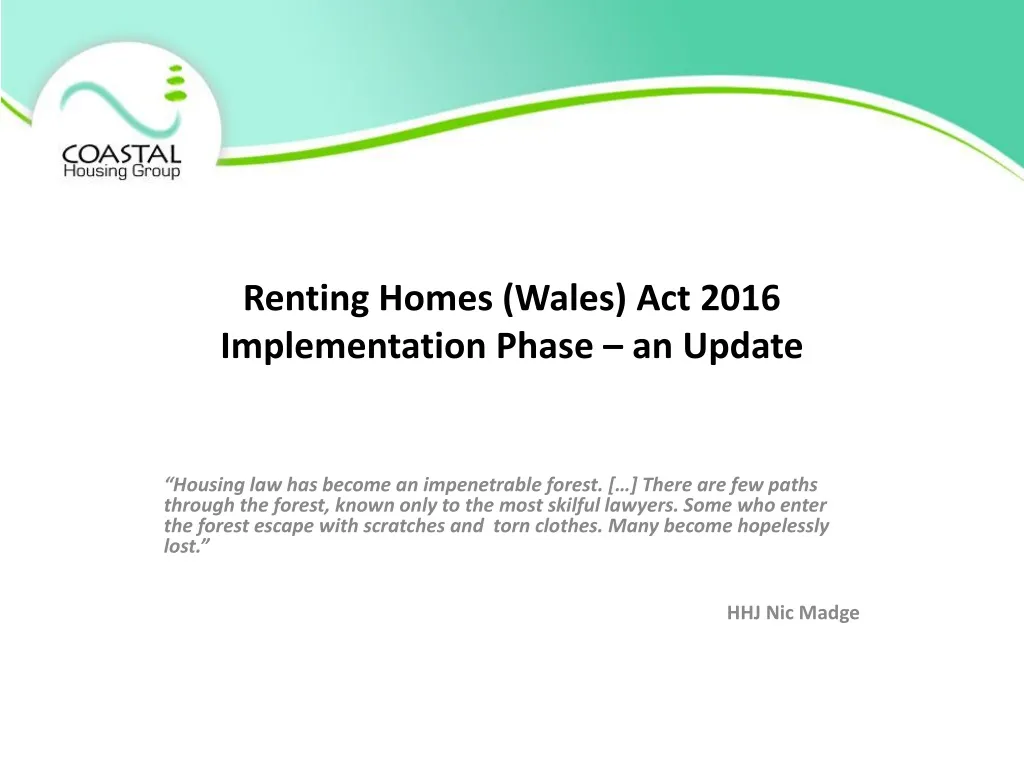 renting homes wales act 2016 implementation phase an update