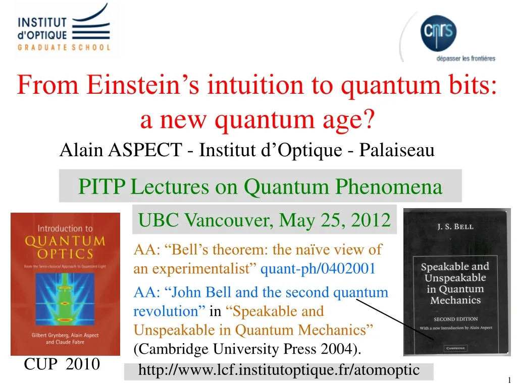from einstein s intuition to quantum bits