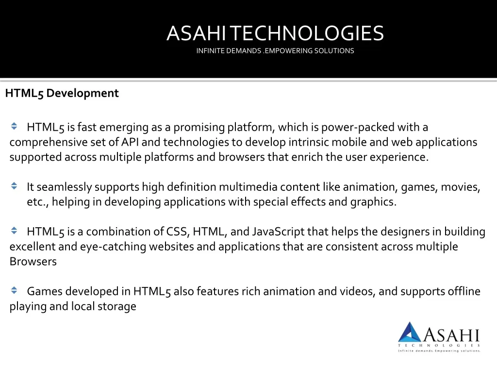 asahi technologies infinite demands empowering