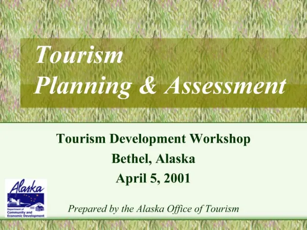 Tourism Planning Assessment