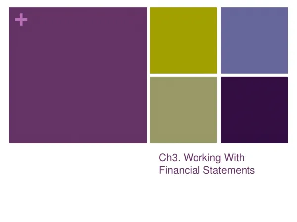 Ch3. Working With Financial Statements