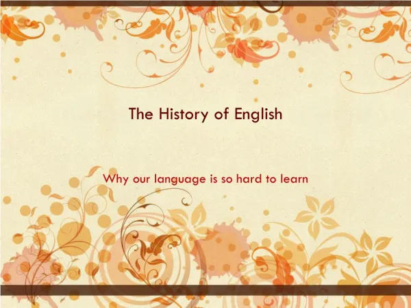 the history of english