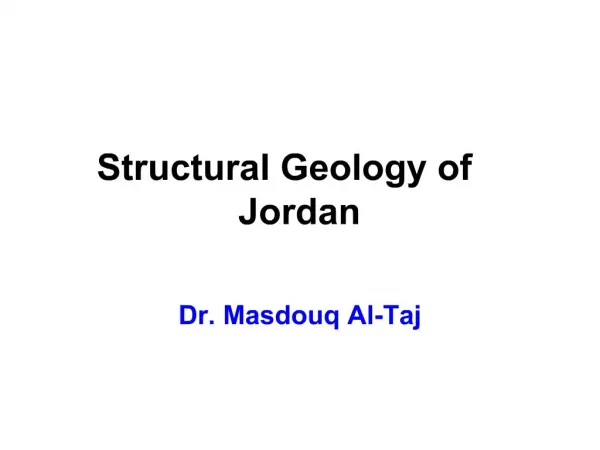 Structural Geology of Jordan