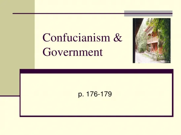 Confucianism &amp; Government