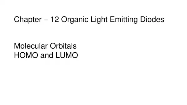 Chapter – 12 Organic Light Emitting Diodes