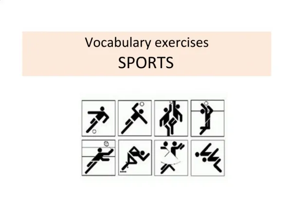 Vocabulary exercises SPORTS