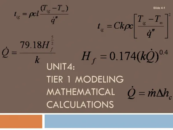 UNIT4: TIER 1 MODELING MATHEMATICAL CALCULATIONS