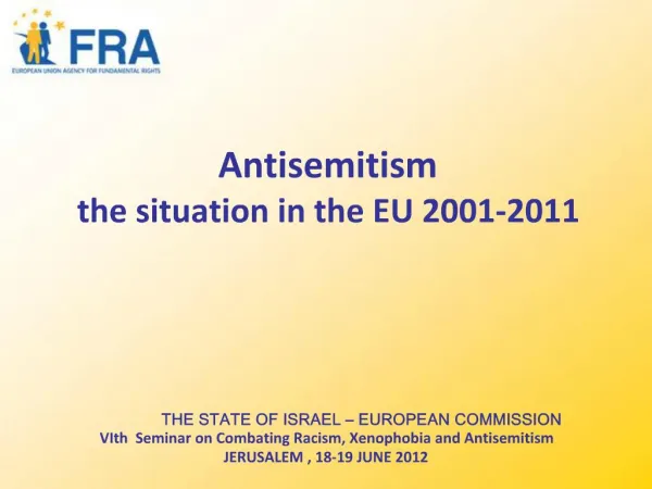Antisemitism the situation in the EU 2001-2011